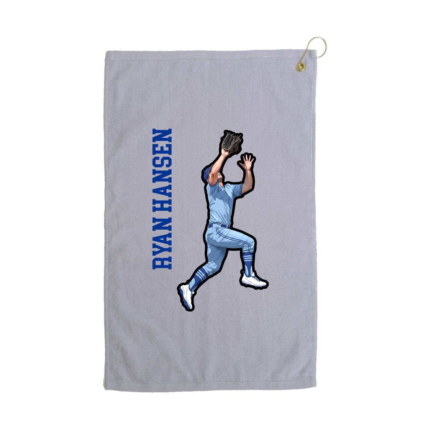 Golf Towel — Name Vertical in Grey