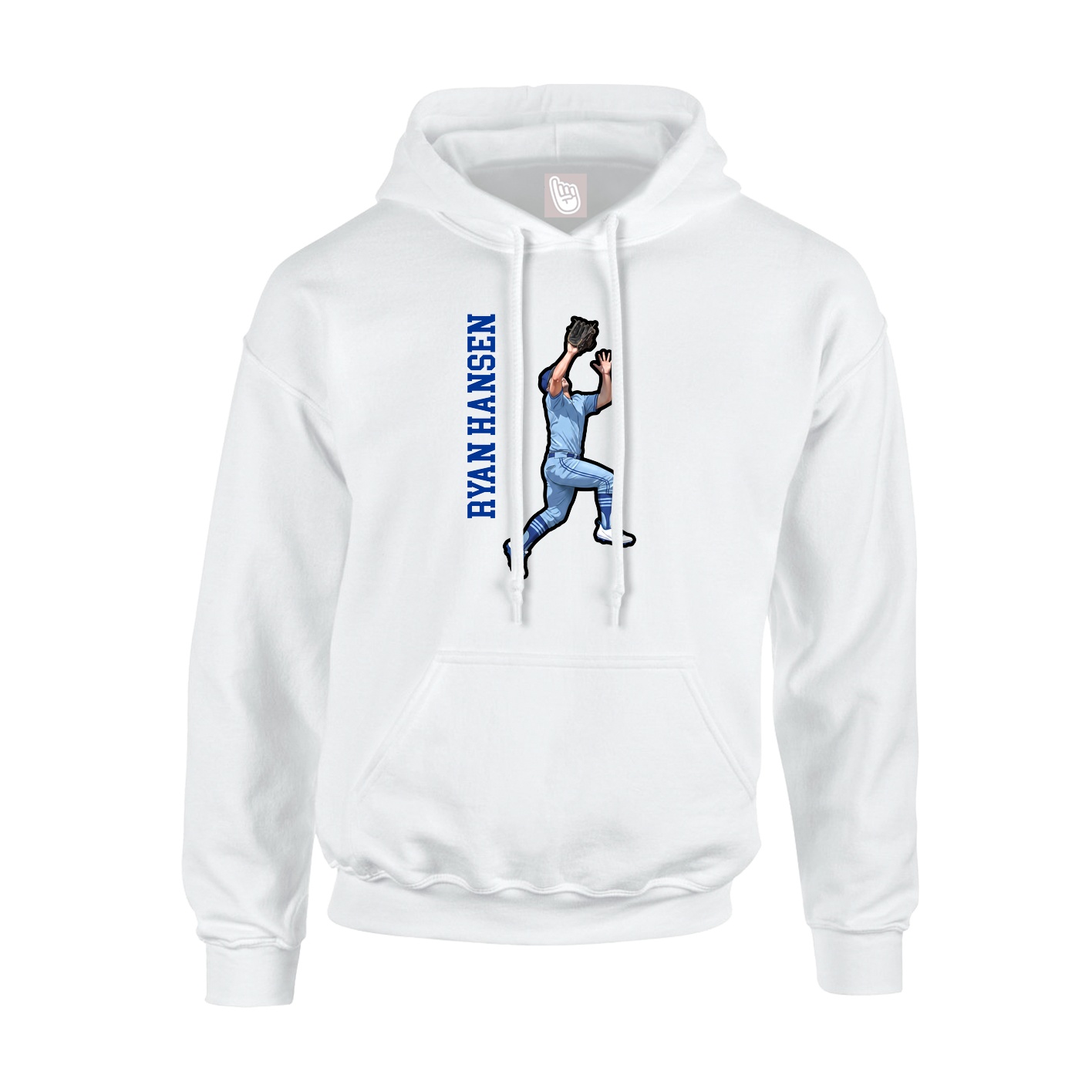 Hoodie — Name Vertical in White