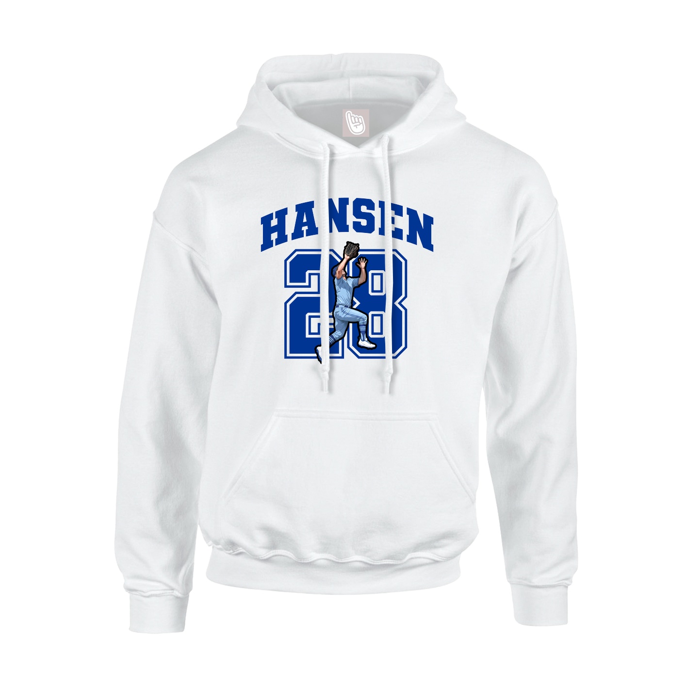 Youth Hoodie — Number in White