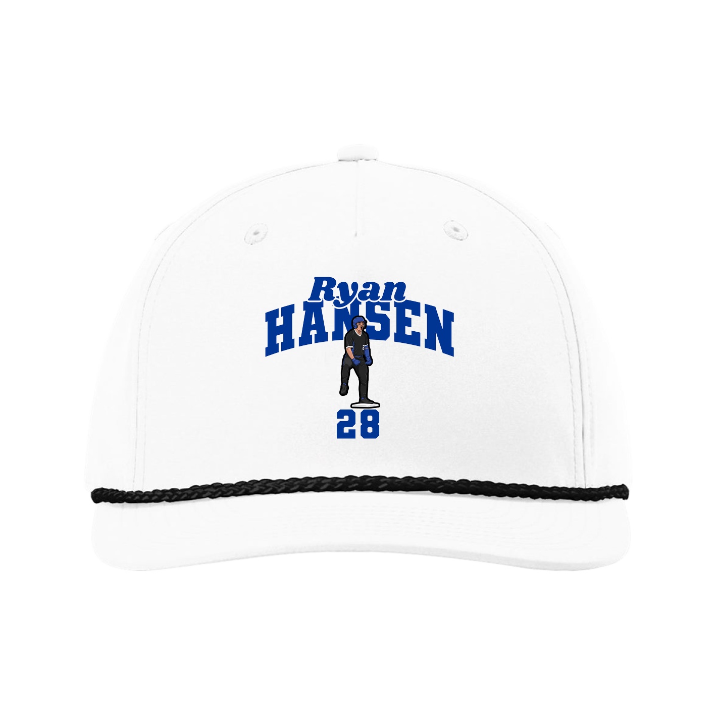 Five-Panel Classic Rope Cap — Signature Arch in White