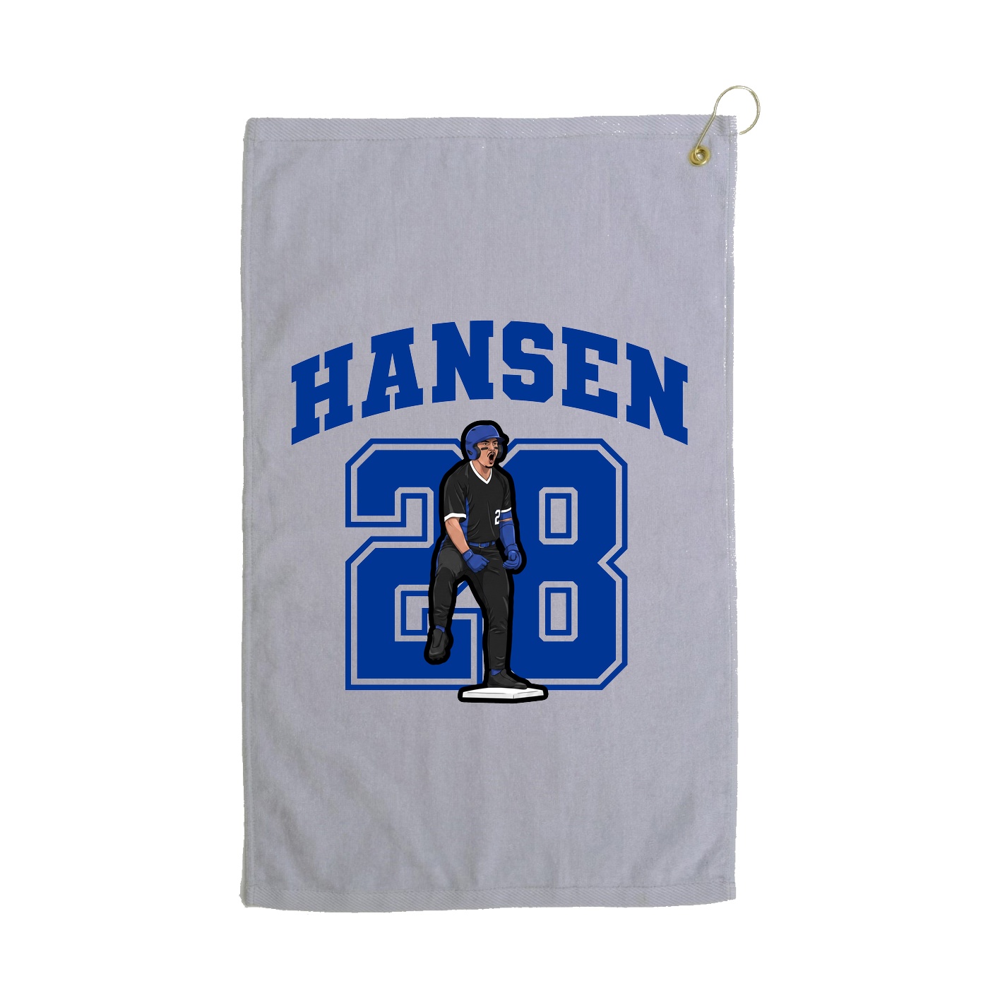 Golf Towel — Number in Grey
