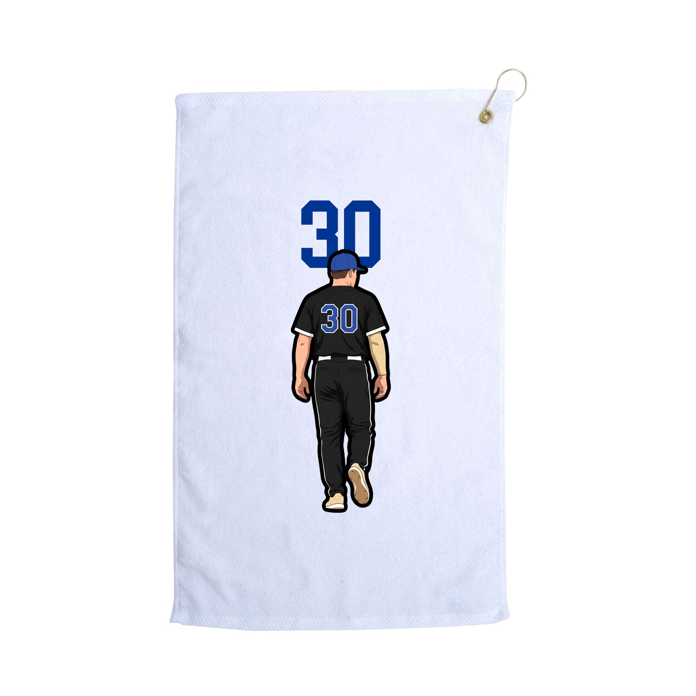 Golf Towel — Number Top in White
