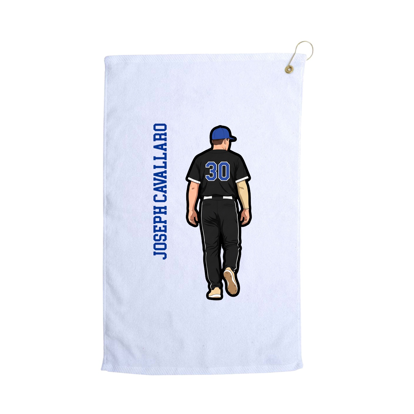 Golf Towel — Name Vertical in White