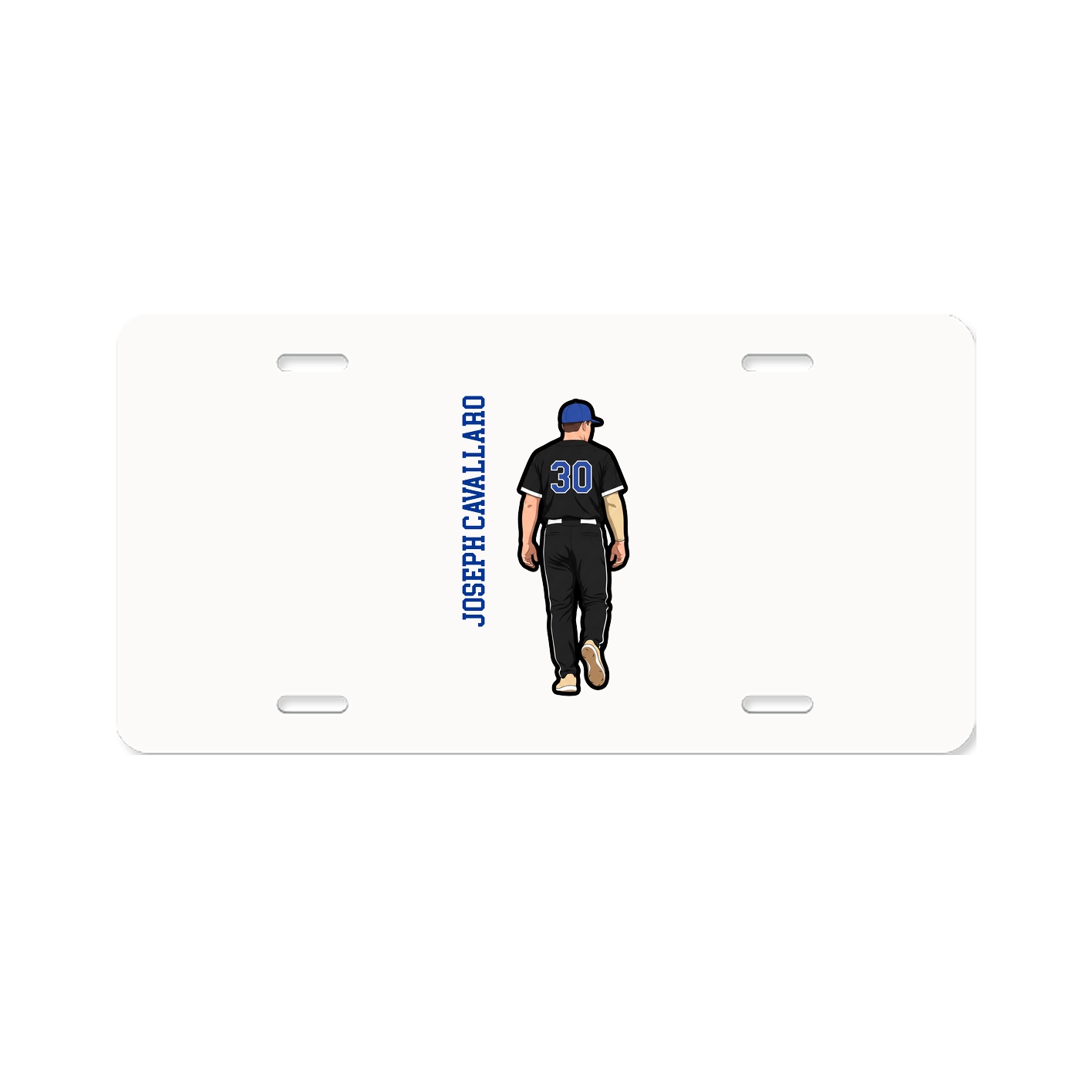 License Plate — Name Vertical in Classic