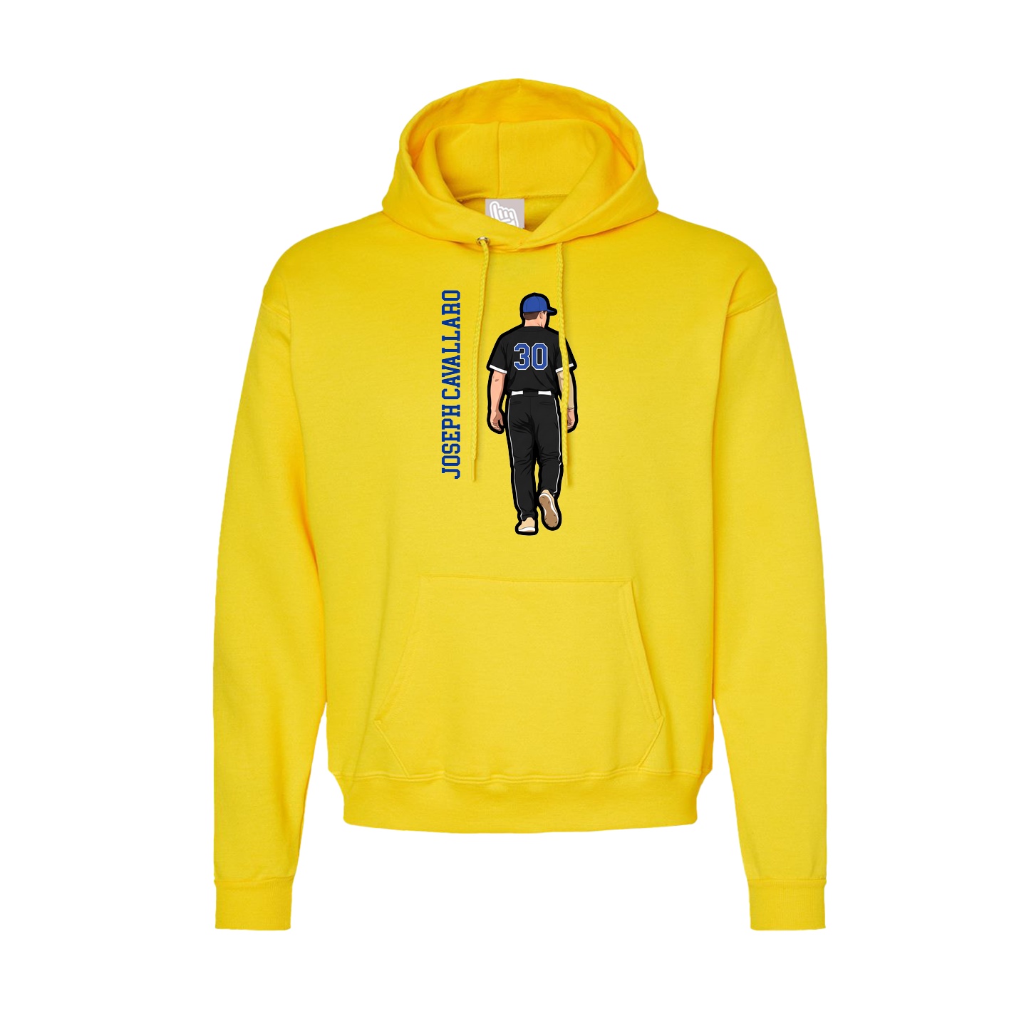 Hoodie — Name Vertical in Yellow