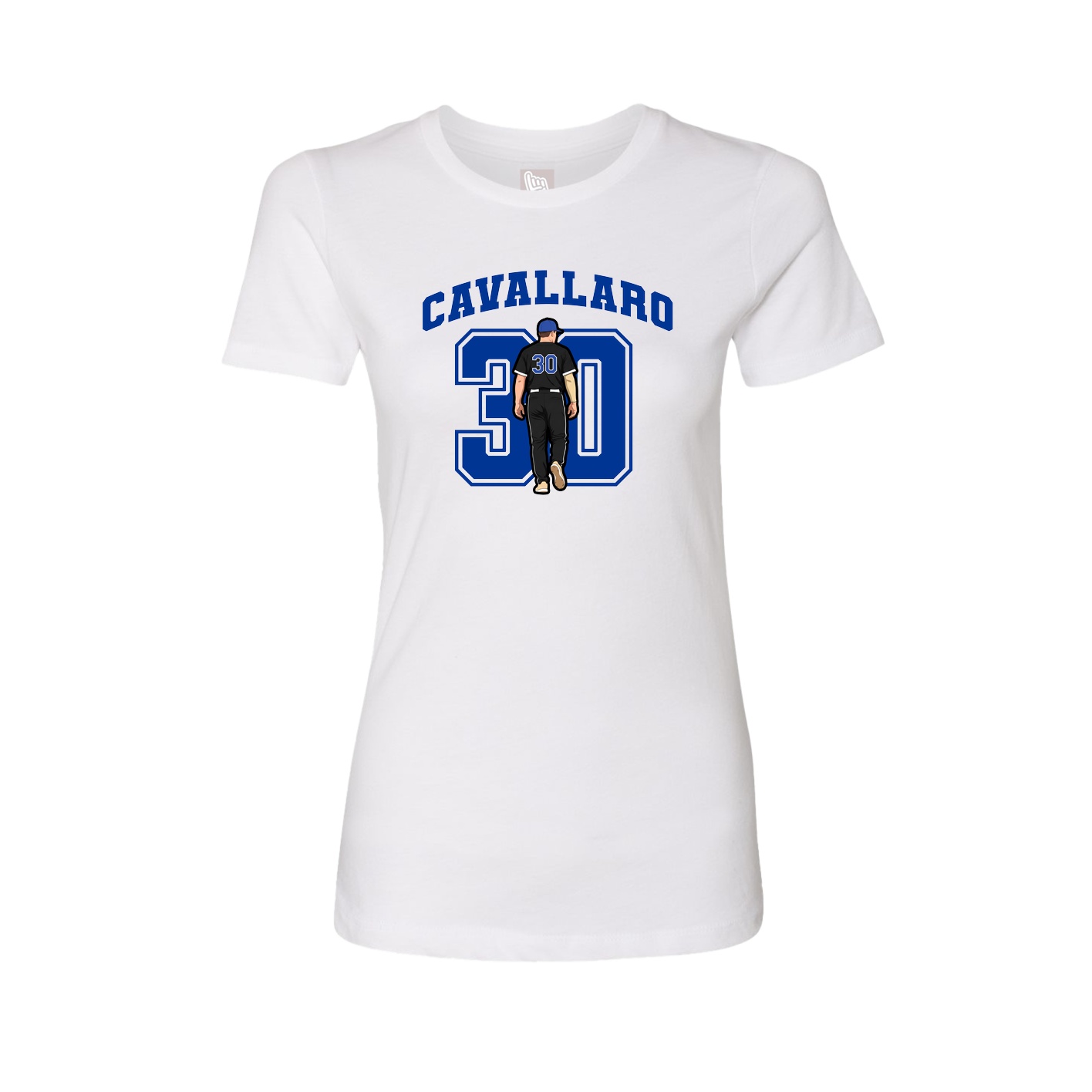 Fitted Women's Tee — Number in White