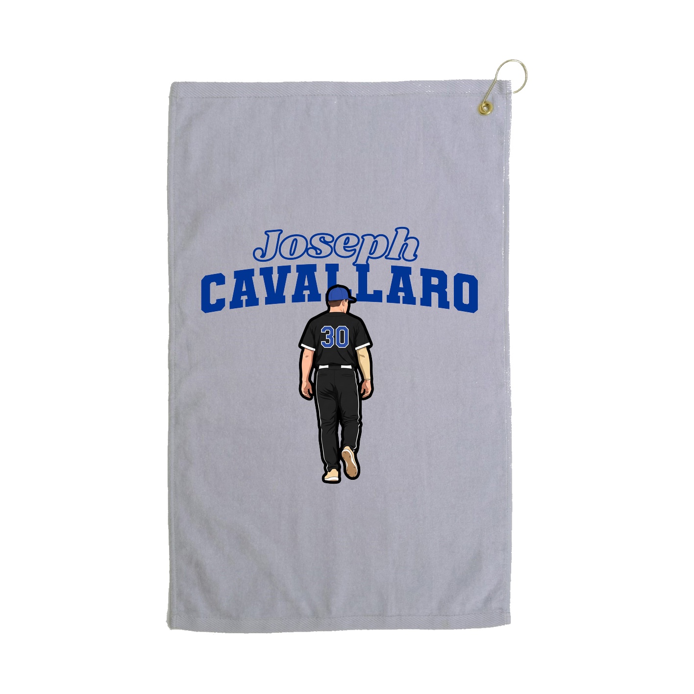 Golf Towel — Name Arch in Grey
