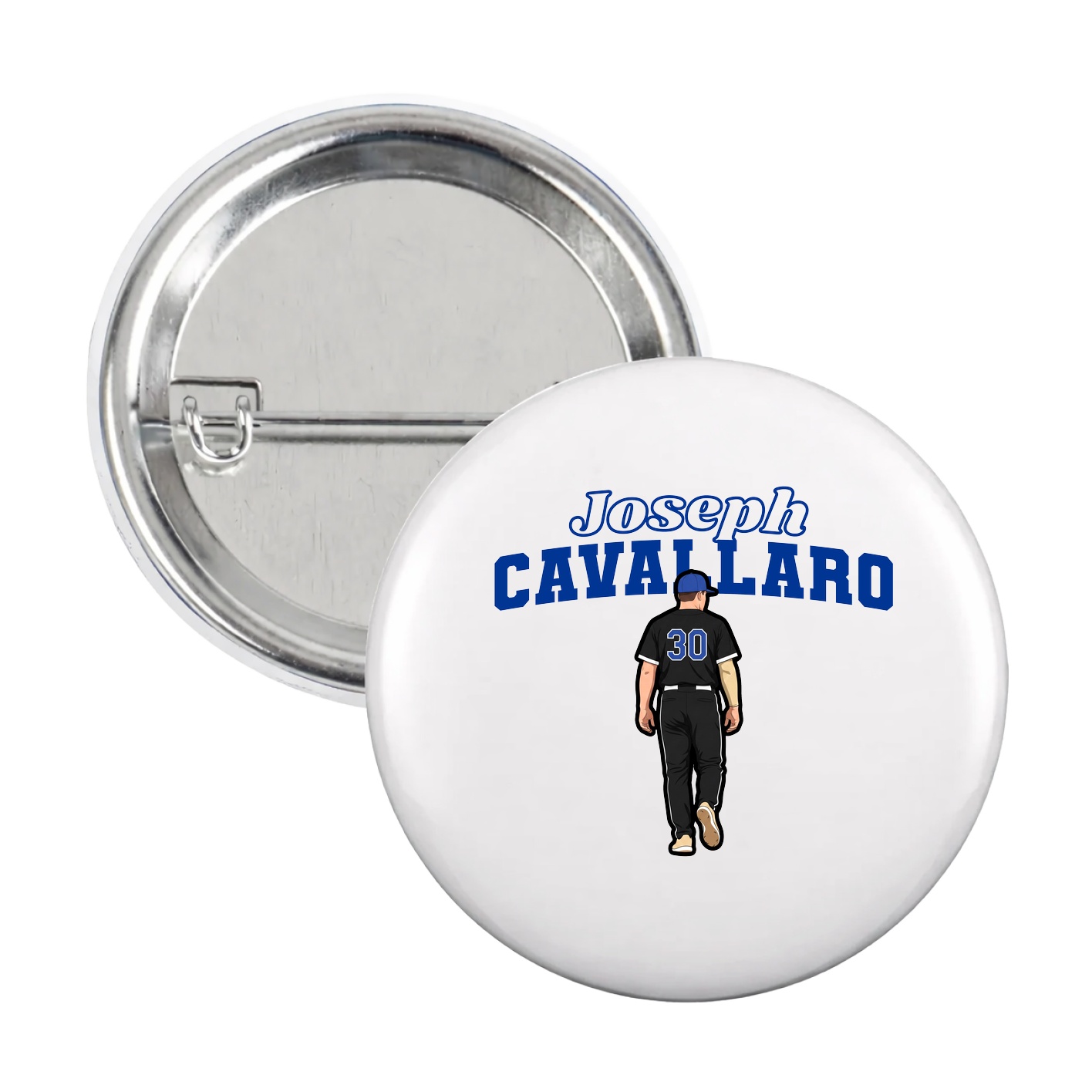 Game Day Button — Name Arch in White
