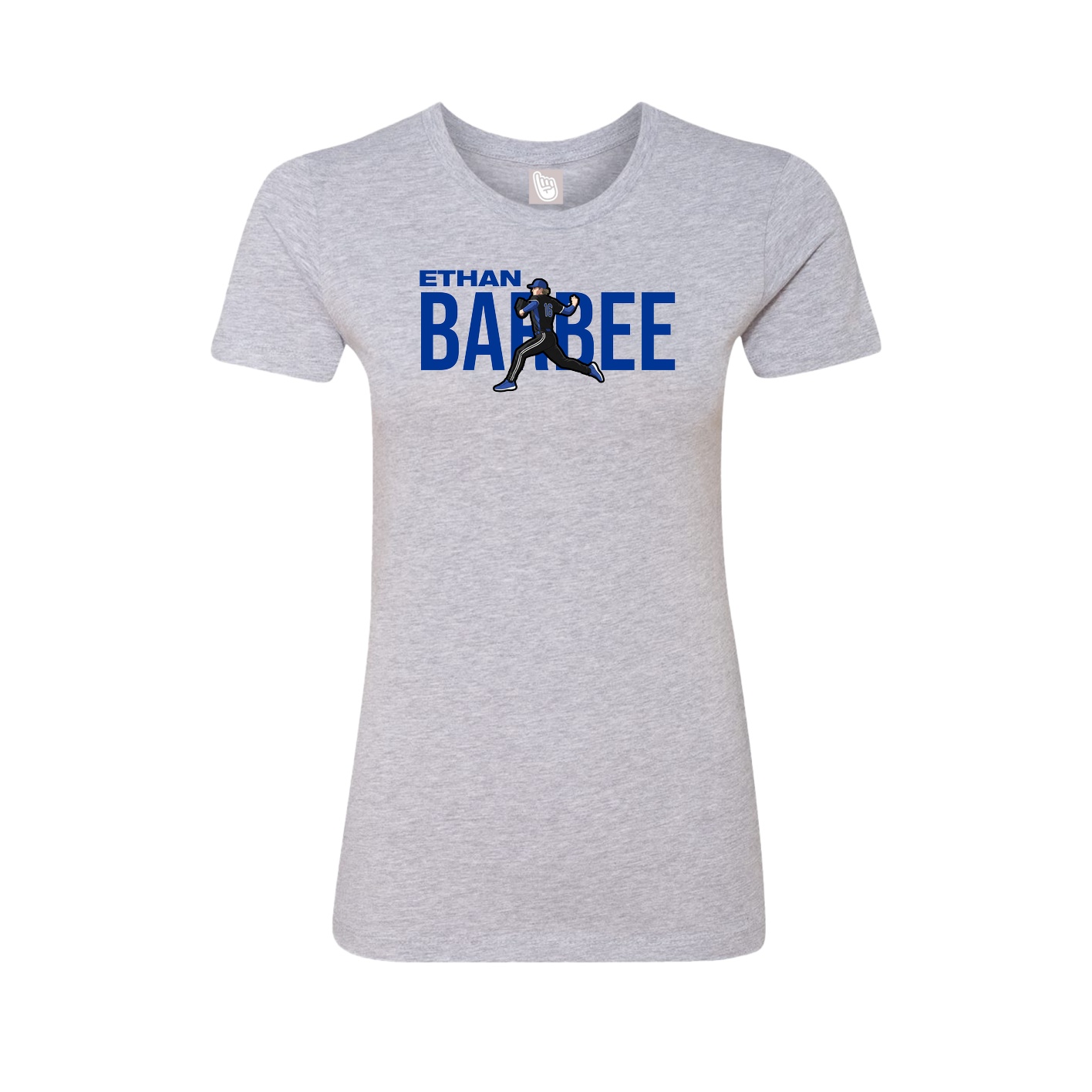 Fitted Women's Tee — Player Name in Grey