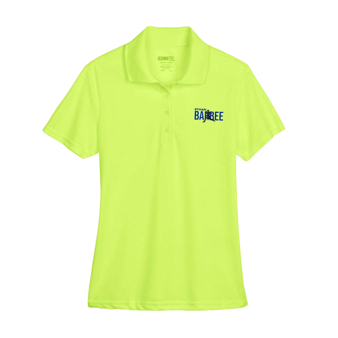 Womens Performance Polo — Player Name in Yellow