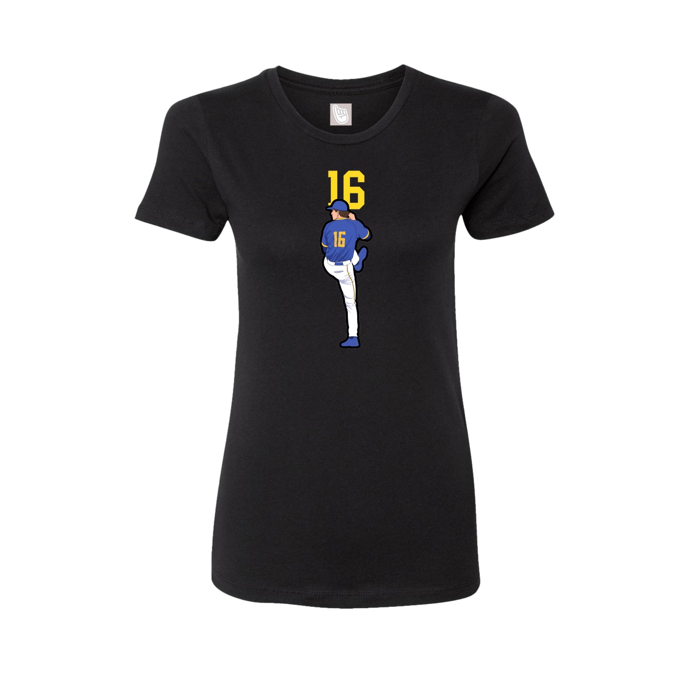 Fitted Women's Tee — Number Top in Black