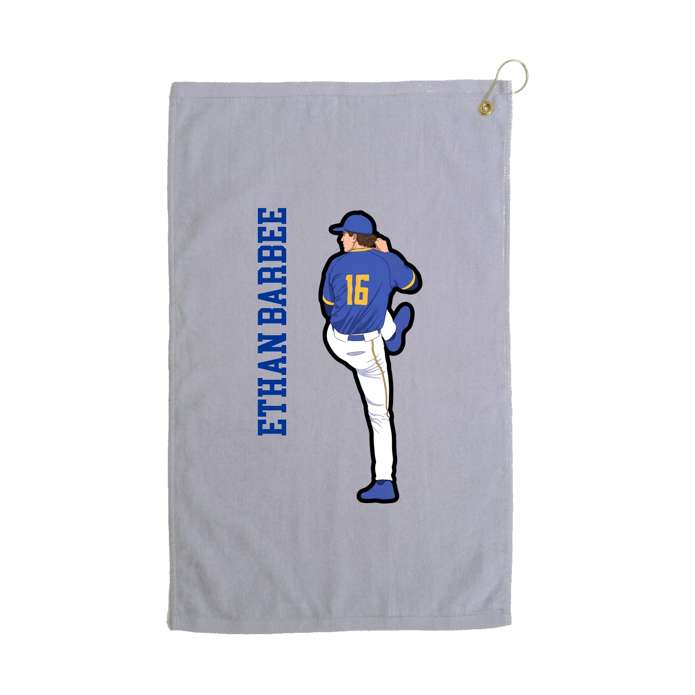 Golf Towel — Name Vertical in Grey