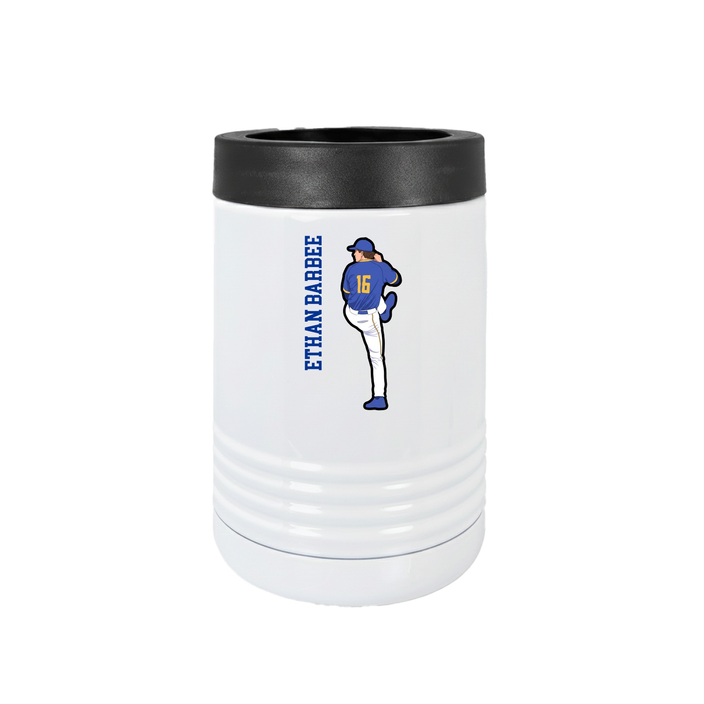 Beverage Holder — Name Vertical in White
