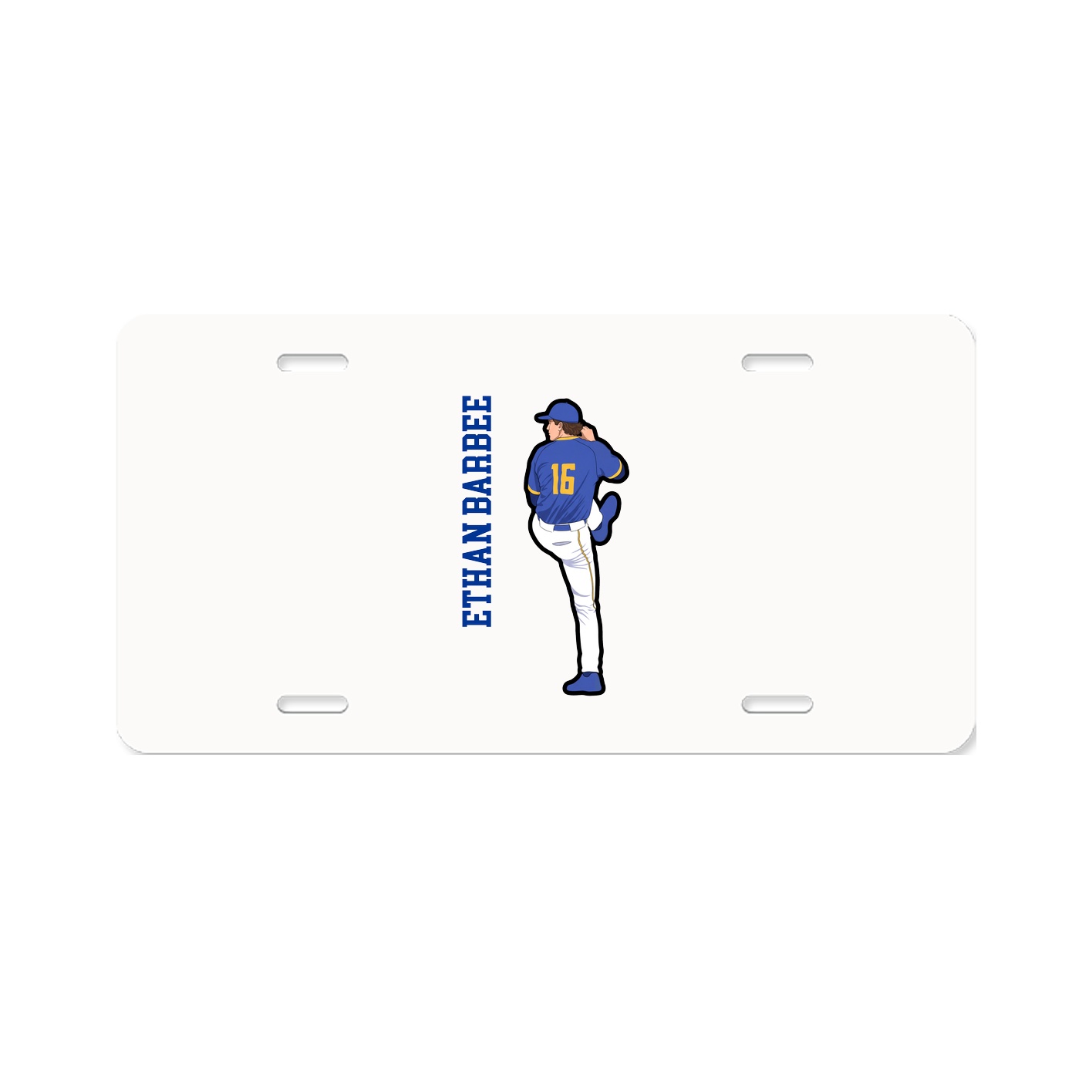 License Plate — Name Vertical in Classic