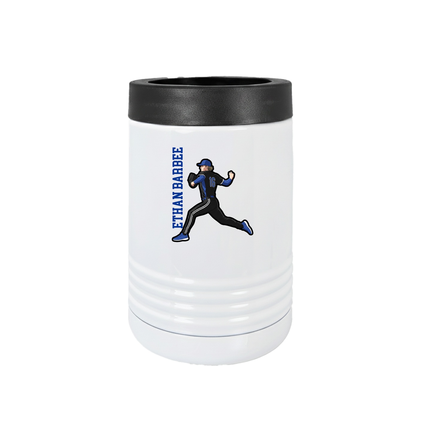 Beverage Holder — Name Vertical in White