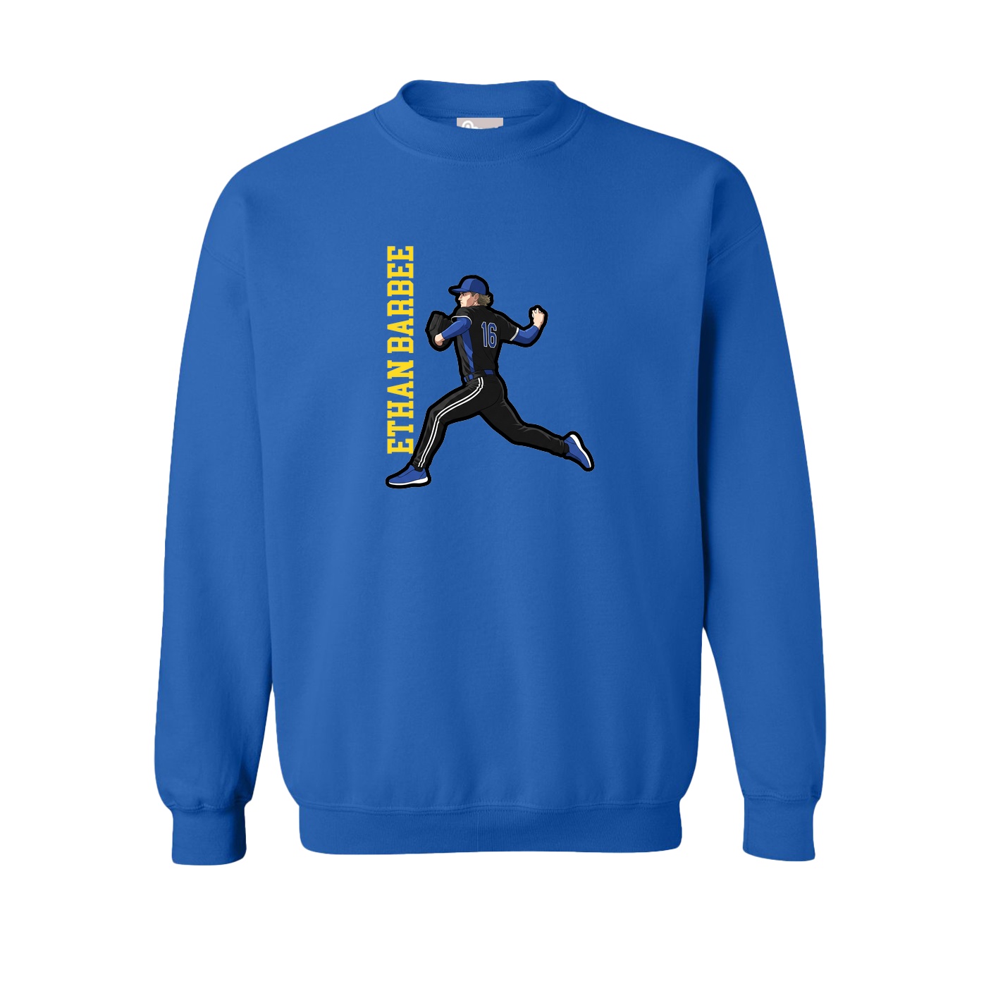 Fleece Crew — Name Vertical in Royal