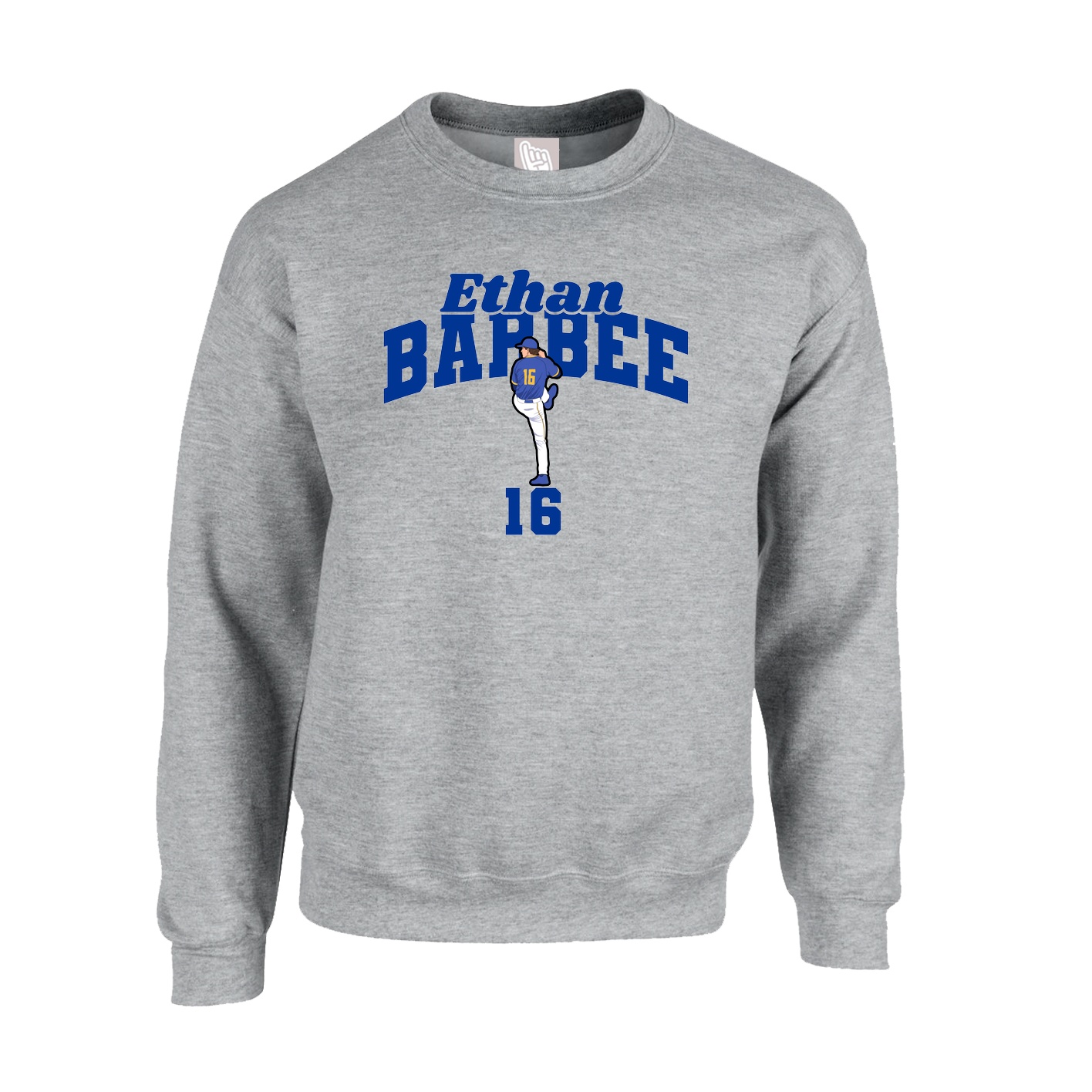 Fleece Crew — Signature Arch in Grey