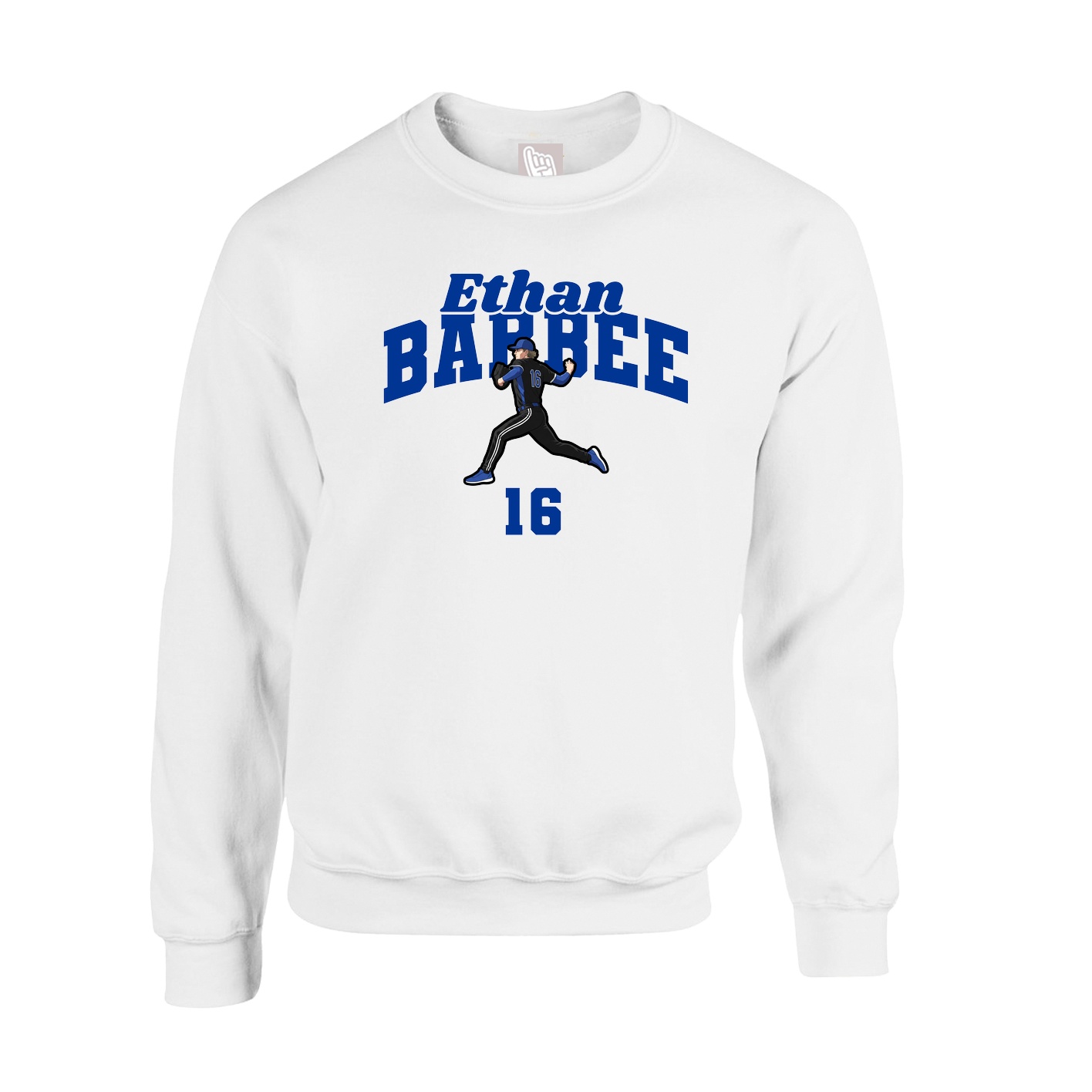 Fleece Crew — Signature Arch in White