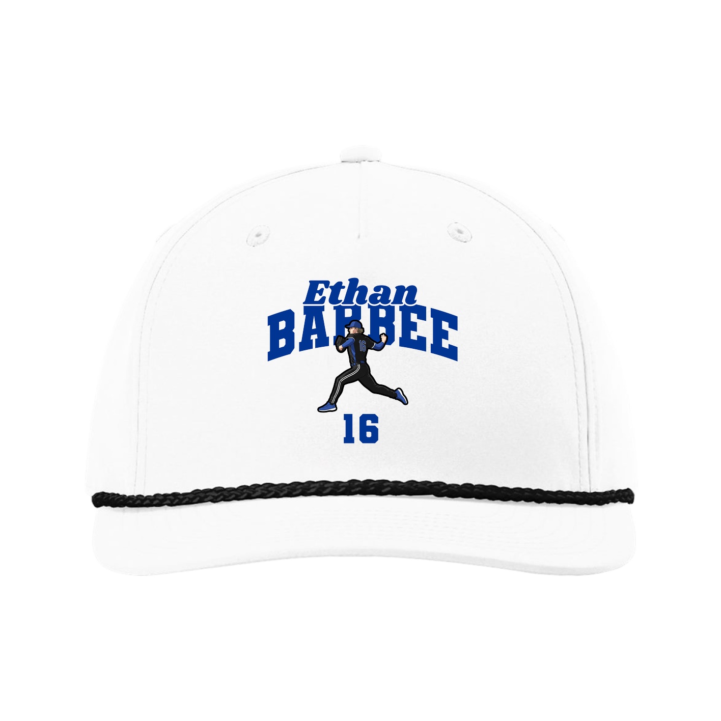 Five-Panel Classic Rope Cap — Signature Arch in White