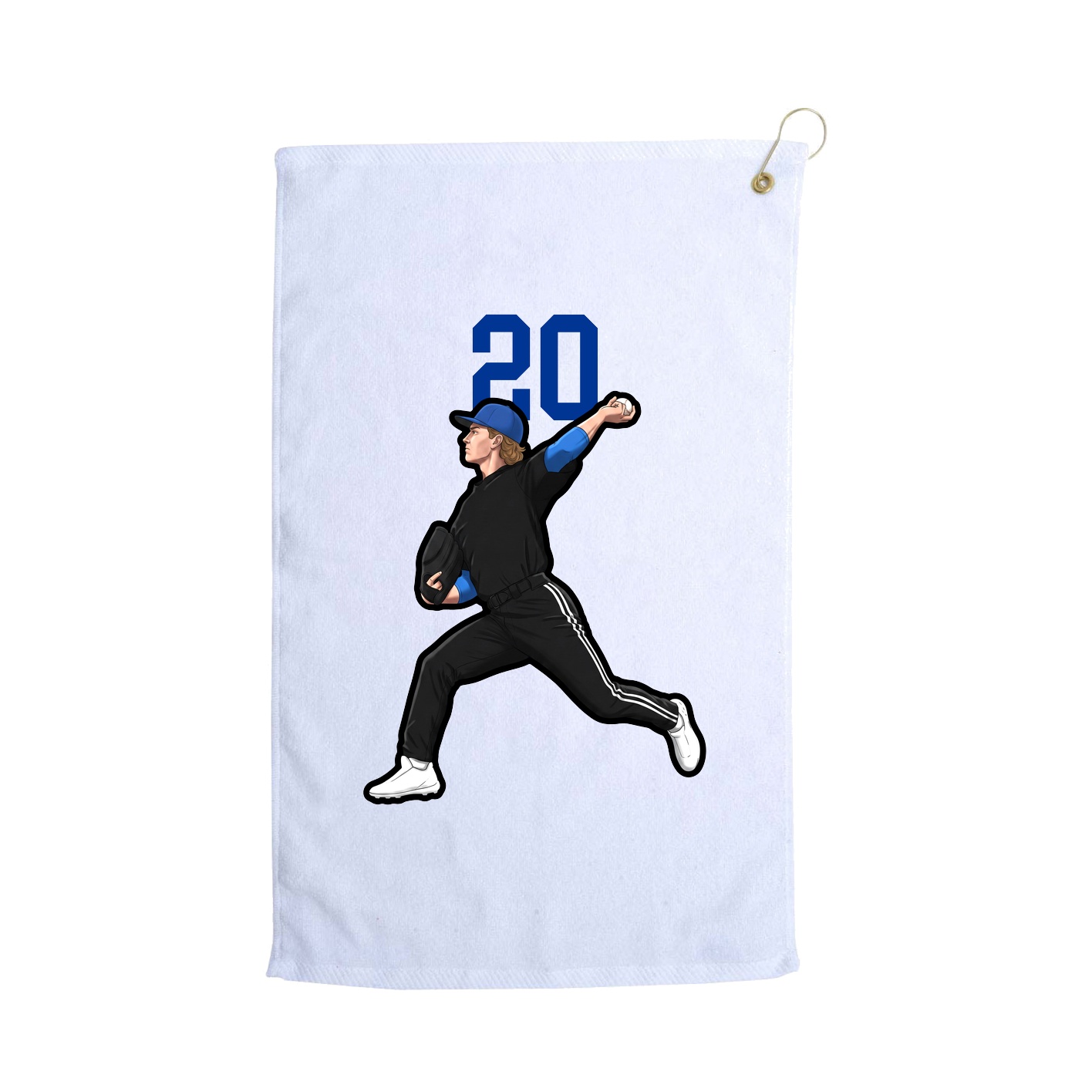 Golf Towel — Number Top in White