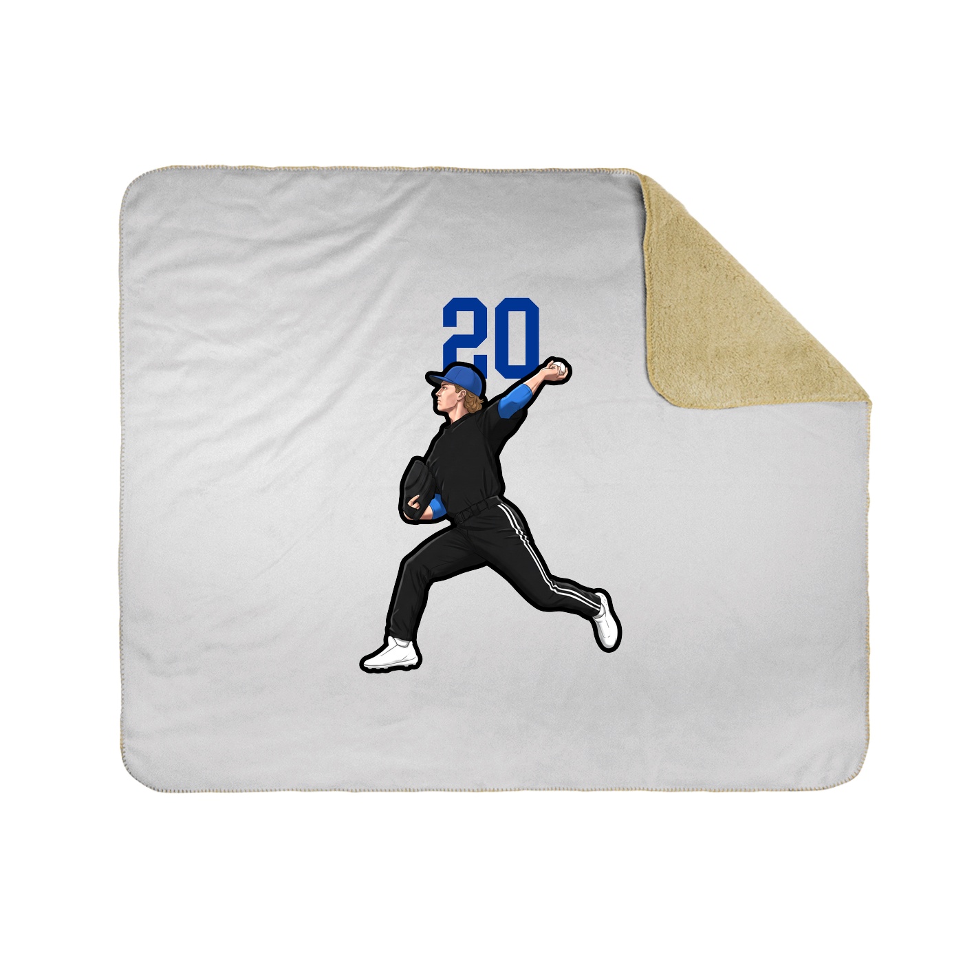 Throw Blanket — Number Top in White