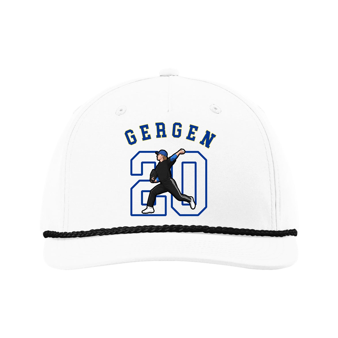 Five-Panel Classic Rope Cap — Shirsey Arch in White