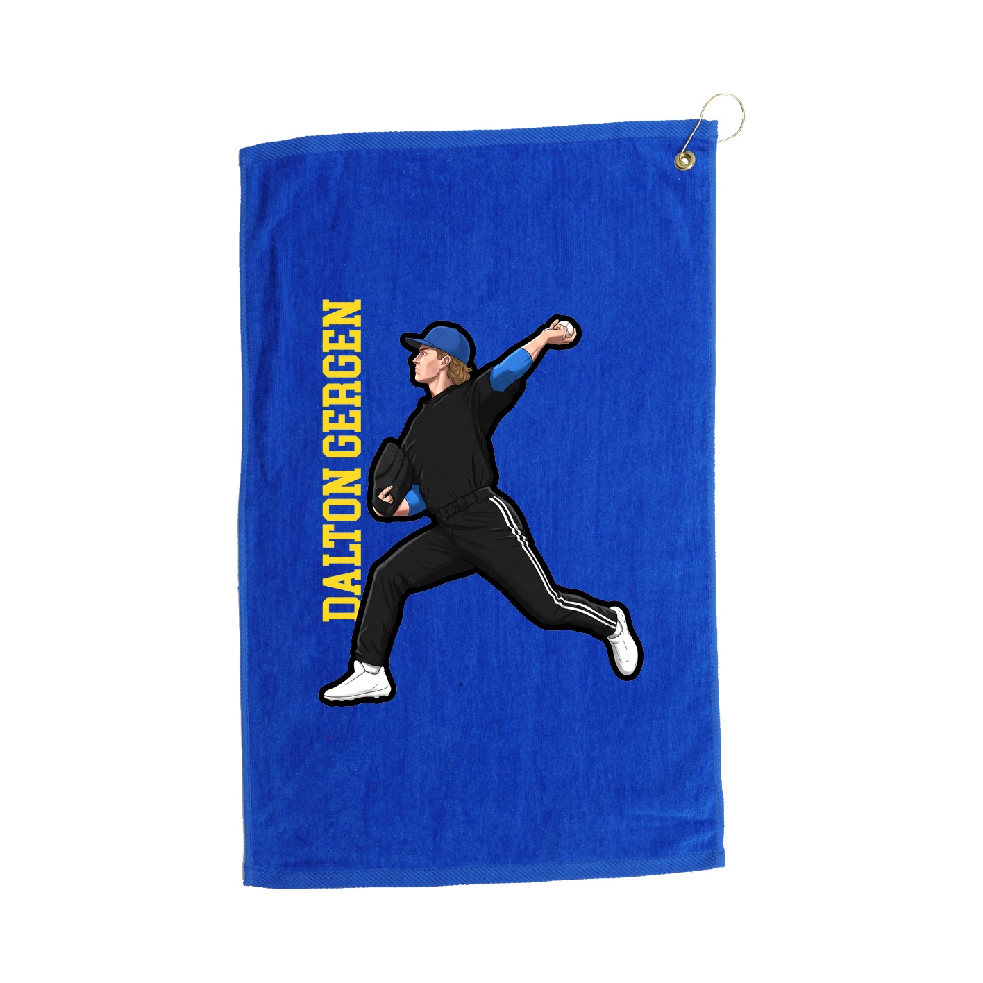 Golf Towel — Name Vertical in Royal