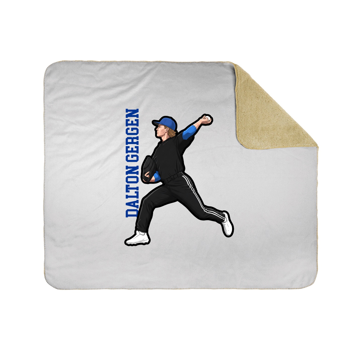 Throw Blanket — Name Vertical in White