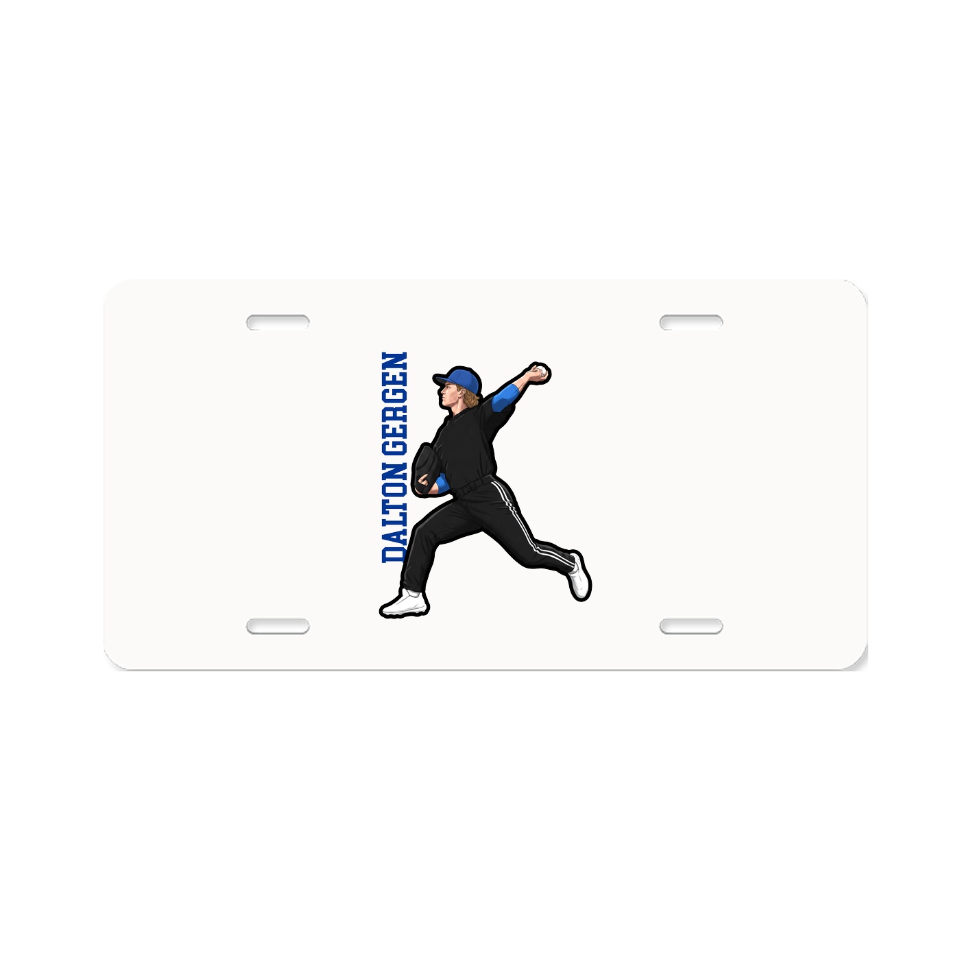 License Plate — Name Vertical in Classic