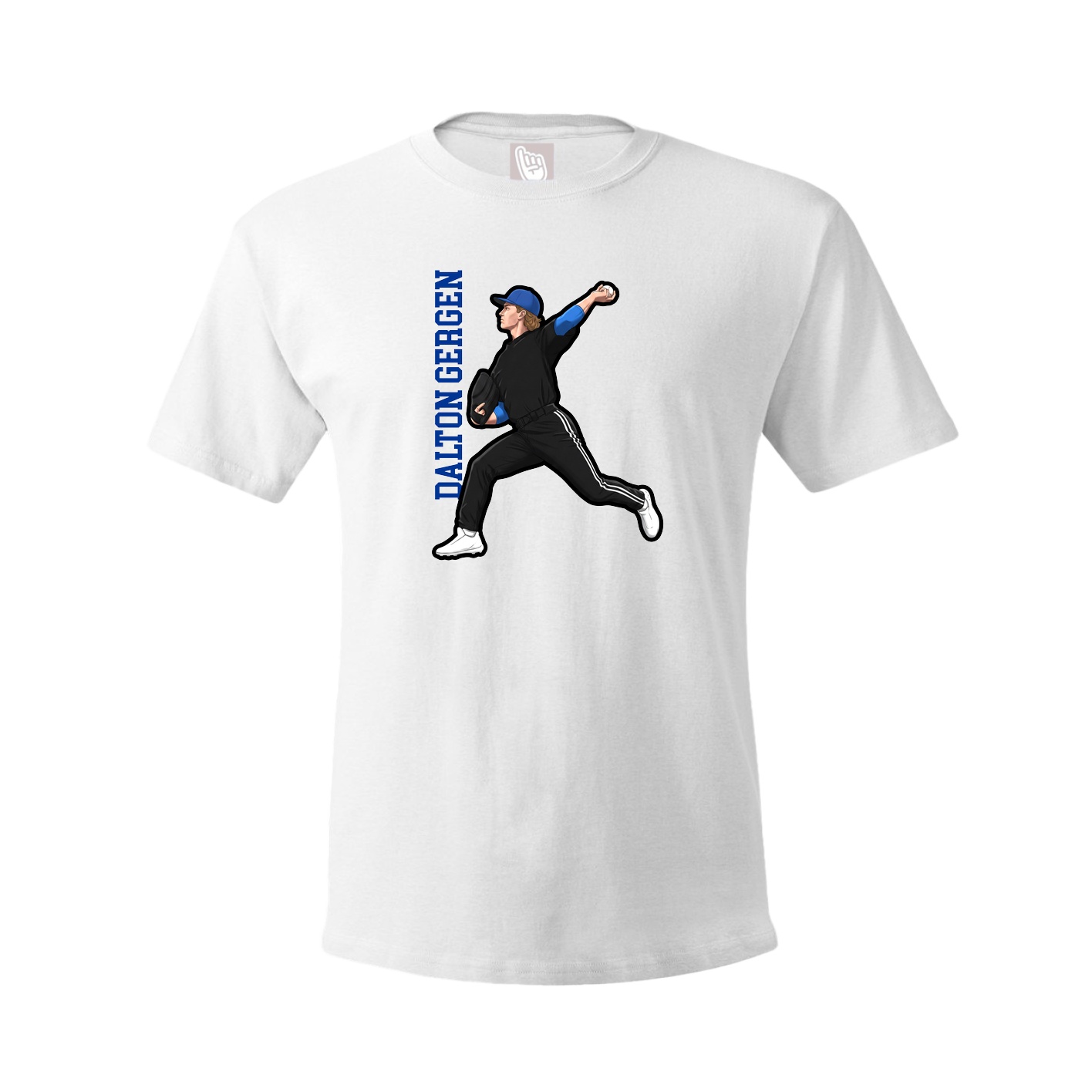 Youth Tee — Name Vertical in White