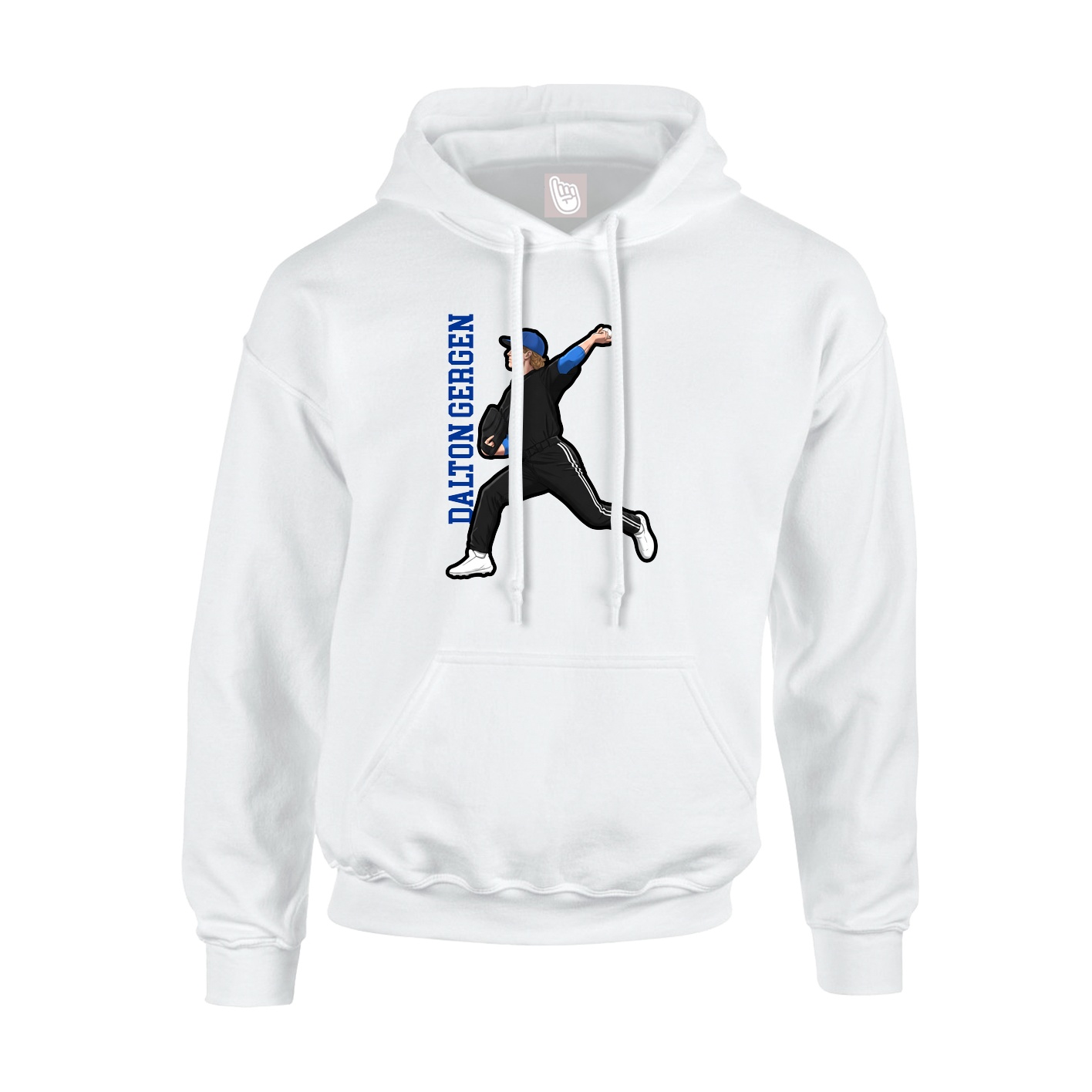 Youth Hoodie — Name Vertical in White