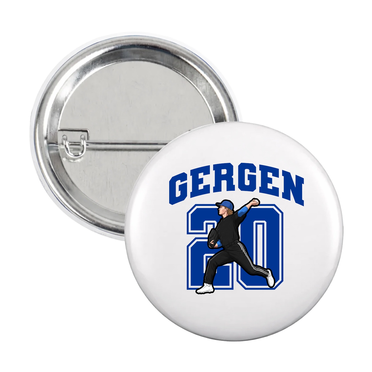 Game Day Button — Number in White