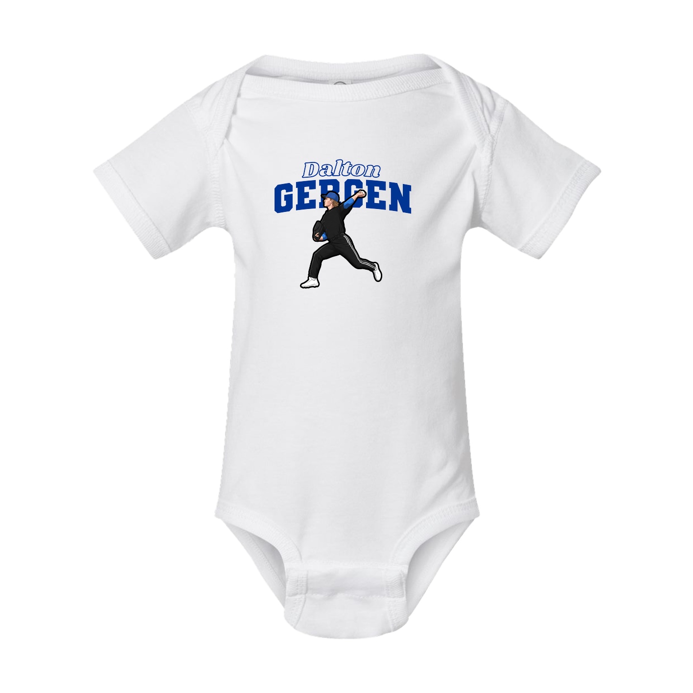 Baby Onesie — Name Arch in White