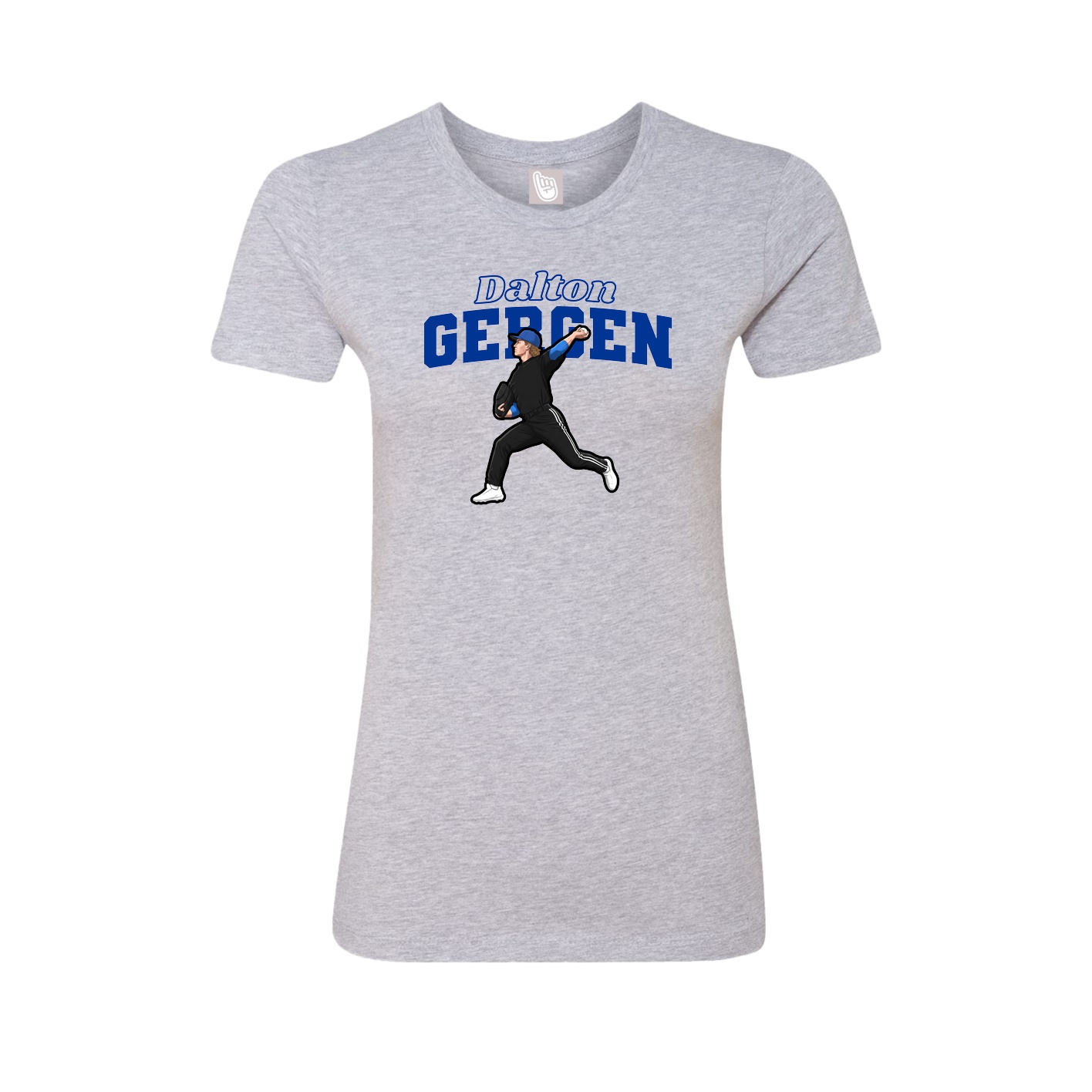 Fitted Women's Tee — Name Arch in Grey