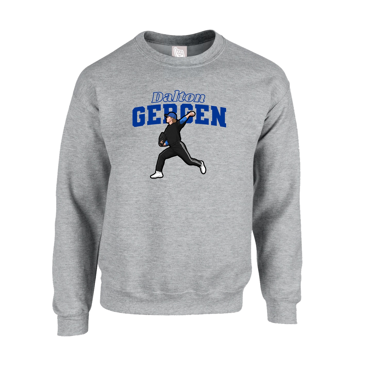 Fleece Crew — Name Arch in Grey