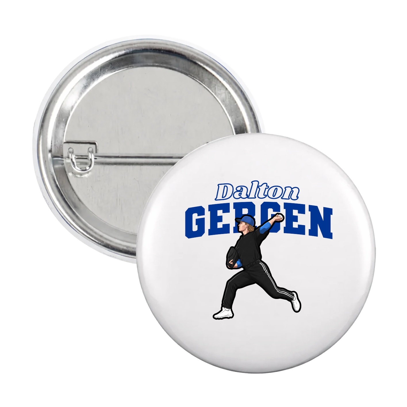 Game Day Button — Name Arch in White