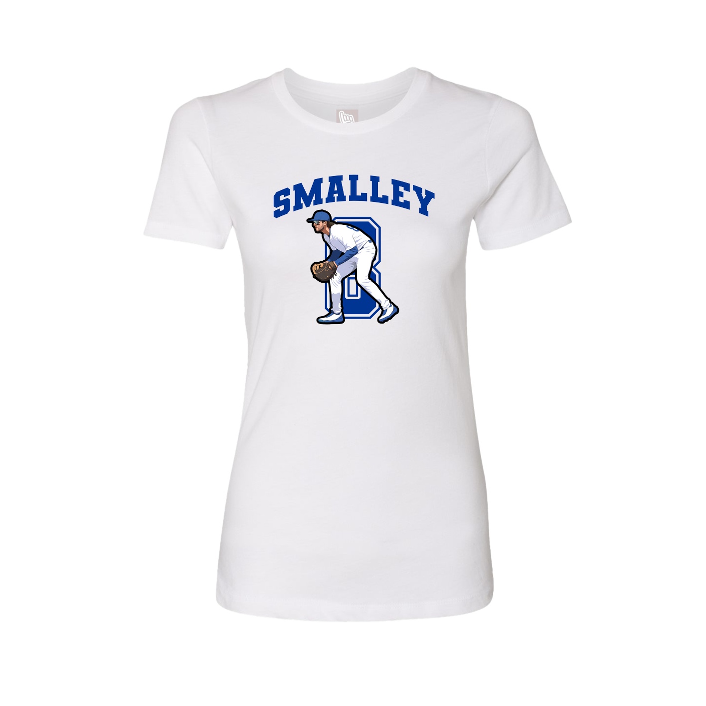 Fitted Women's Tee — Number in White