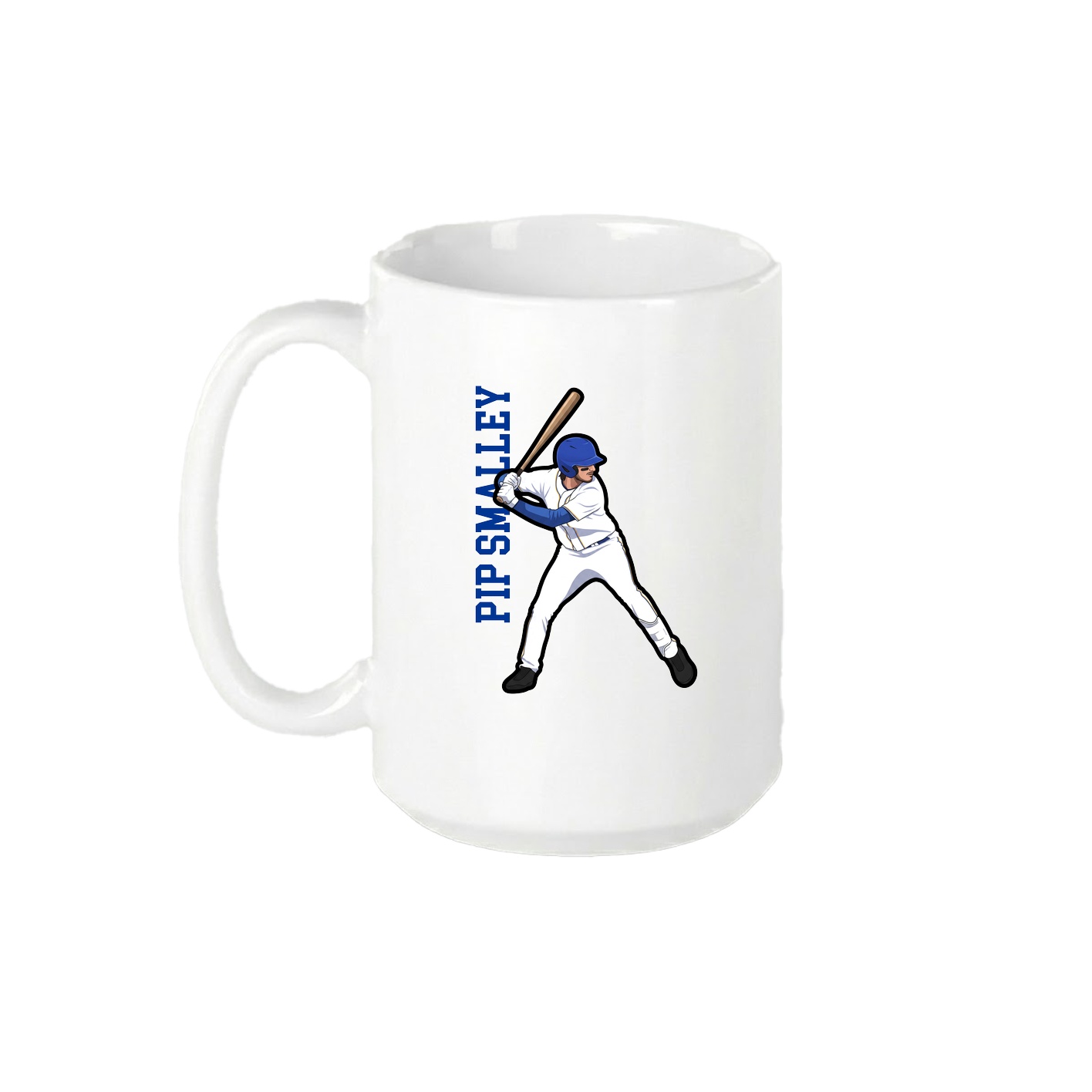 15oz Coffee Mug — Name Vertical in White