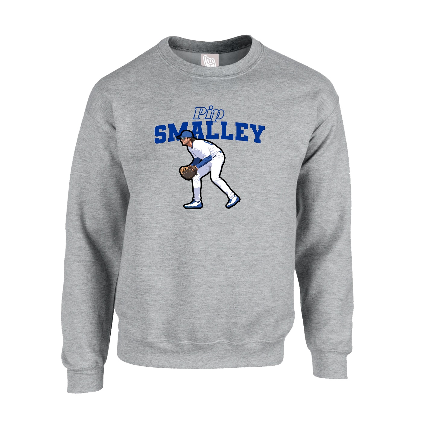 Fleece Crew — Name Arch in Grey