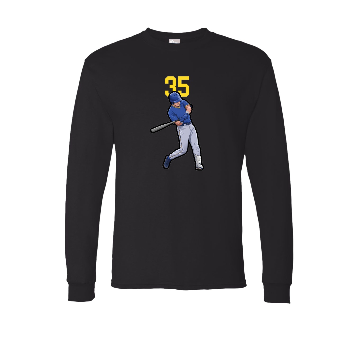 Long Sleeve Tee — Number Top in Black