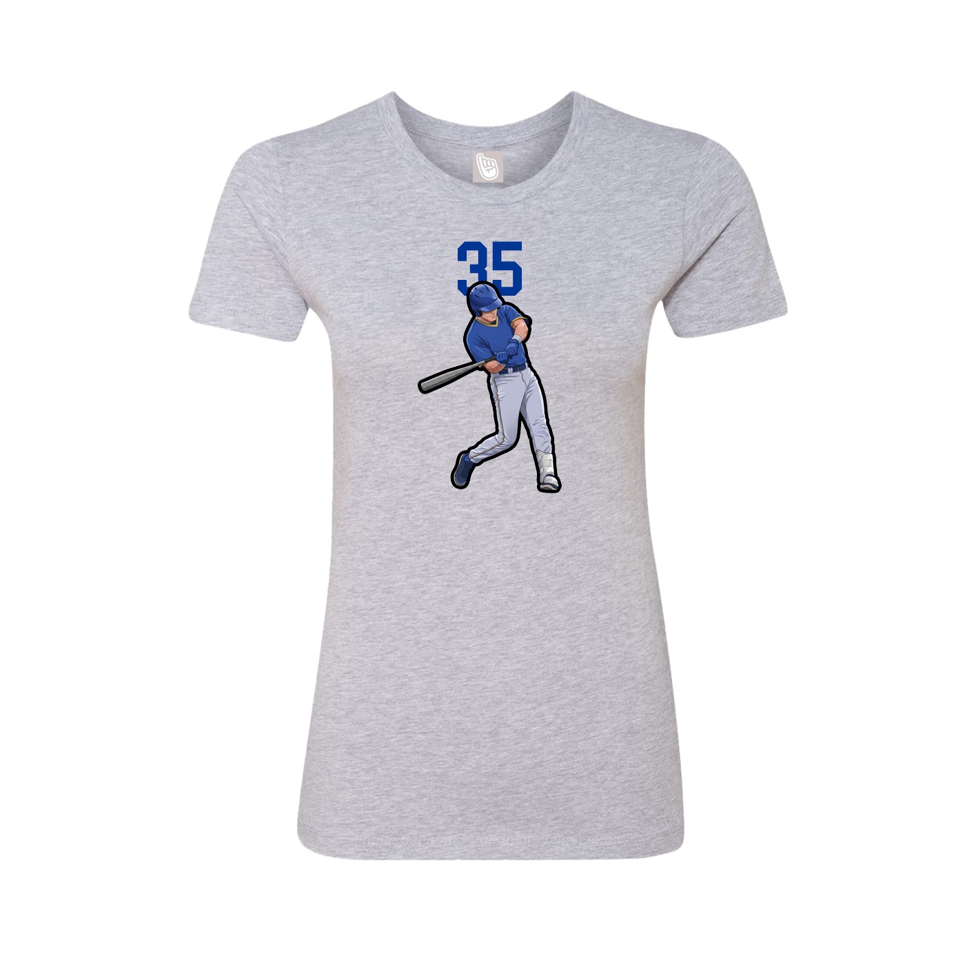 Fitted Women's Tee — Number Top in Grey