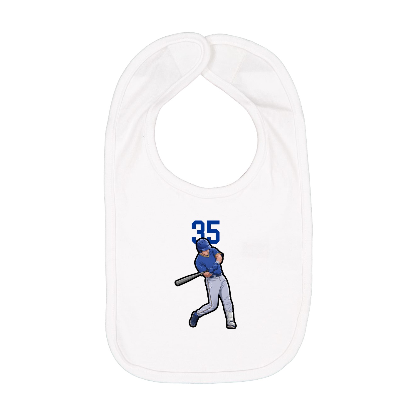 Infant Bib — Number Top in White