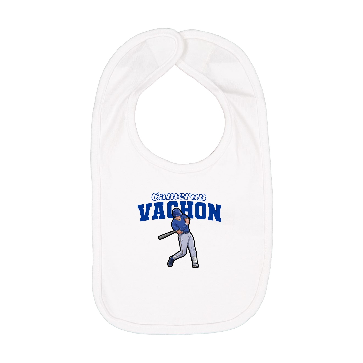 Infant Bib — Name Arch in White
