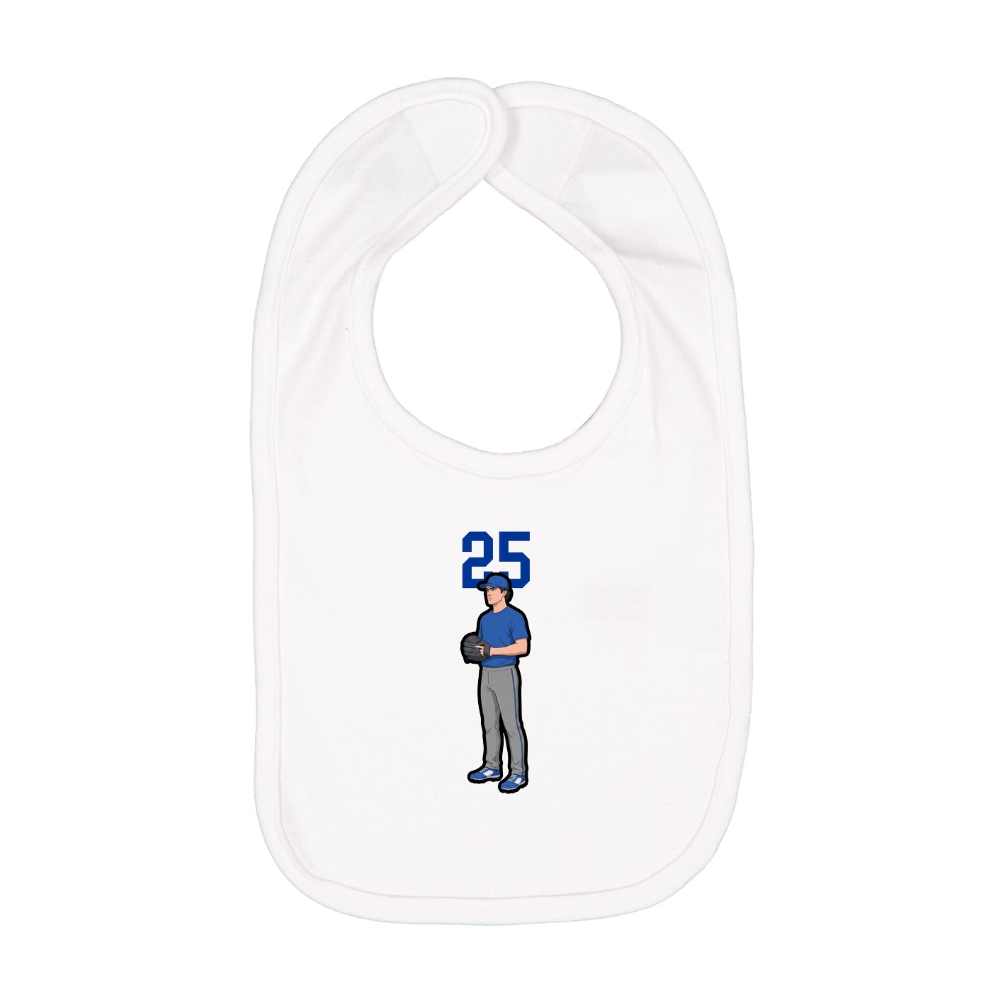 Infant Bib — Number Top in White