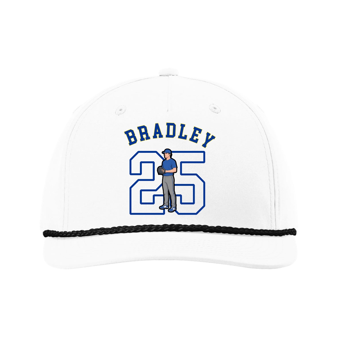 Five-Panel Classic Rope Cap — Shirsey Arch in White