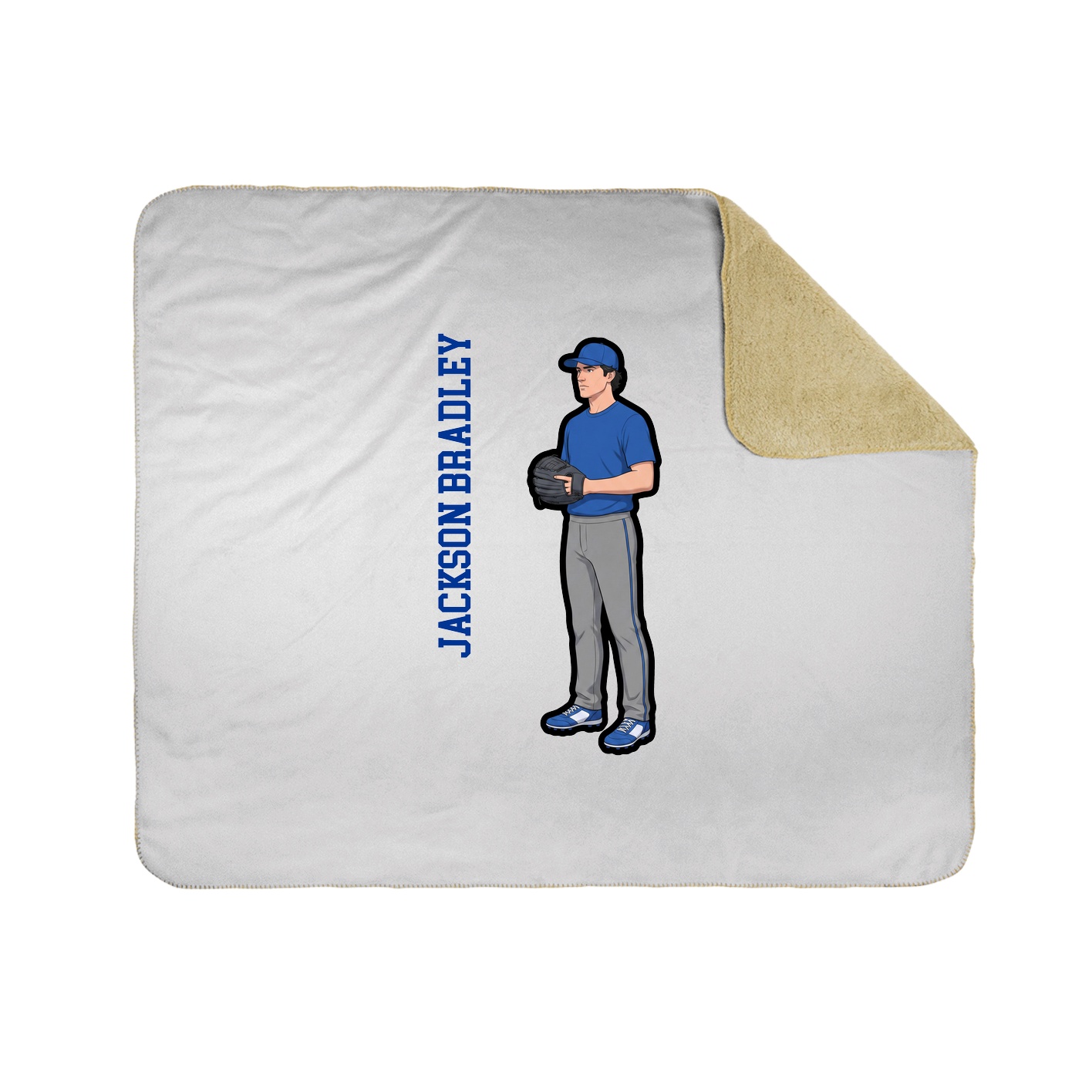 Throw Blanket — Name Vertical in White
