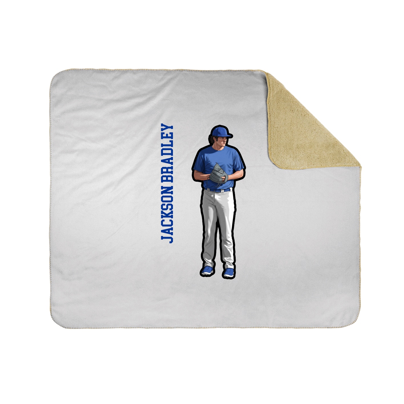 Throw Blanket — Name Vertical in White