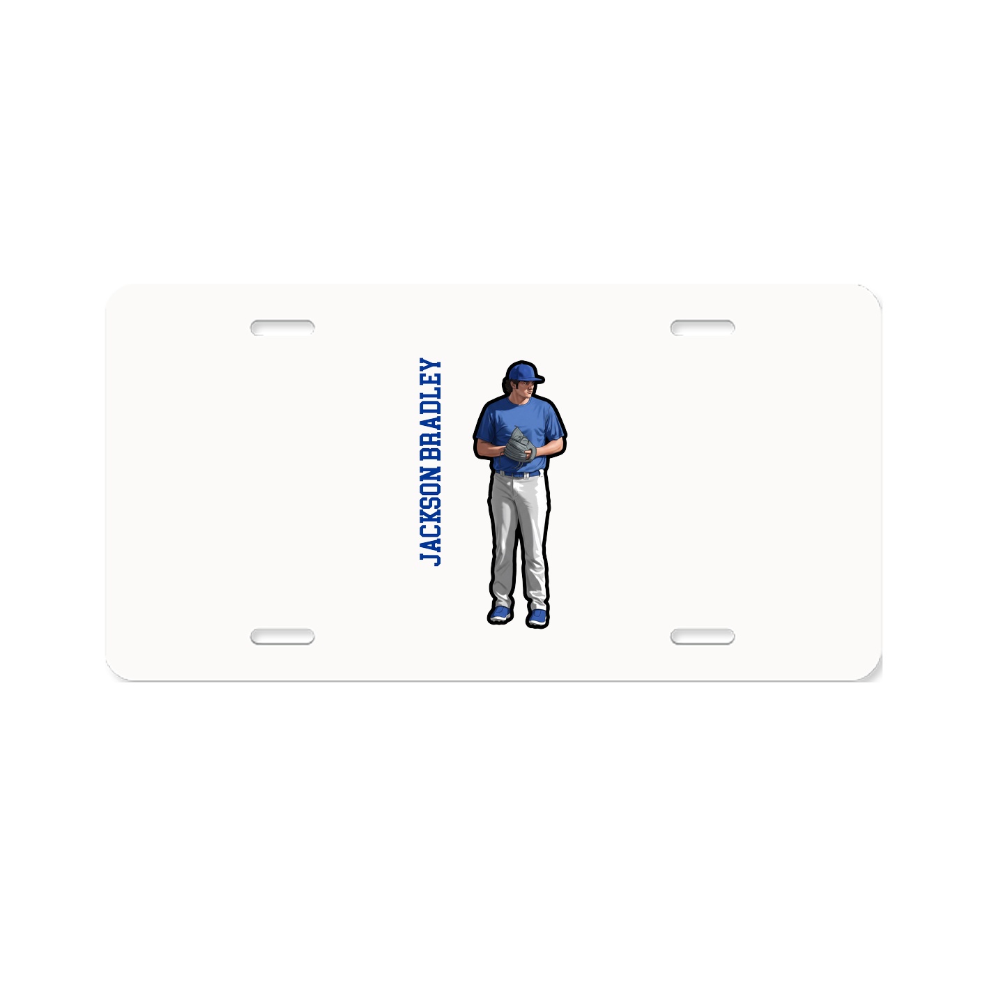 License Plate — Name Vertical in Classic