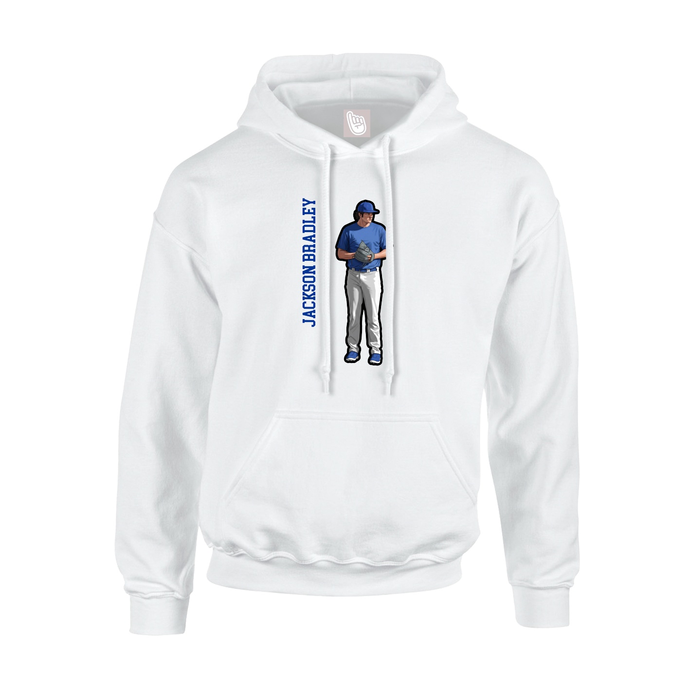 Youth Hoodie — Name Vertical in White