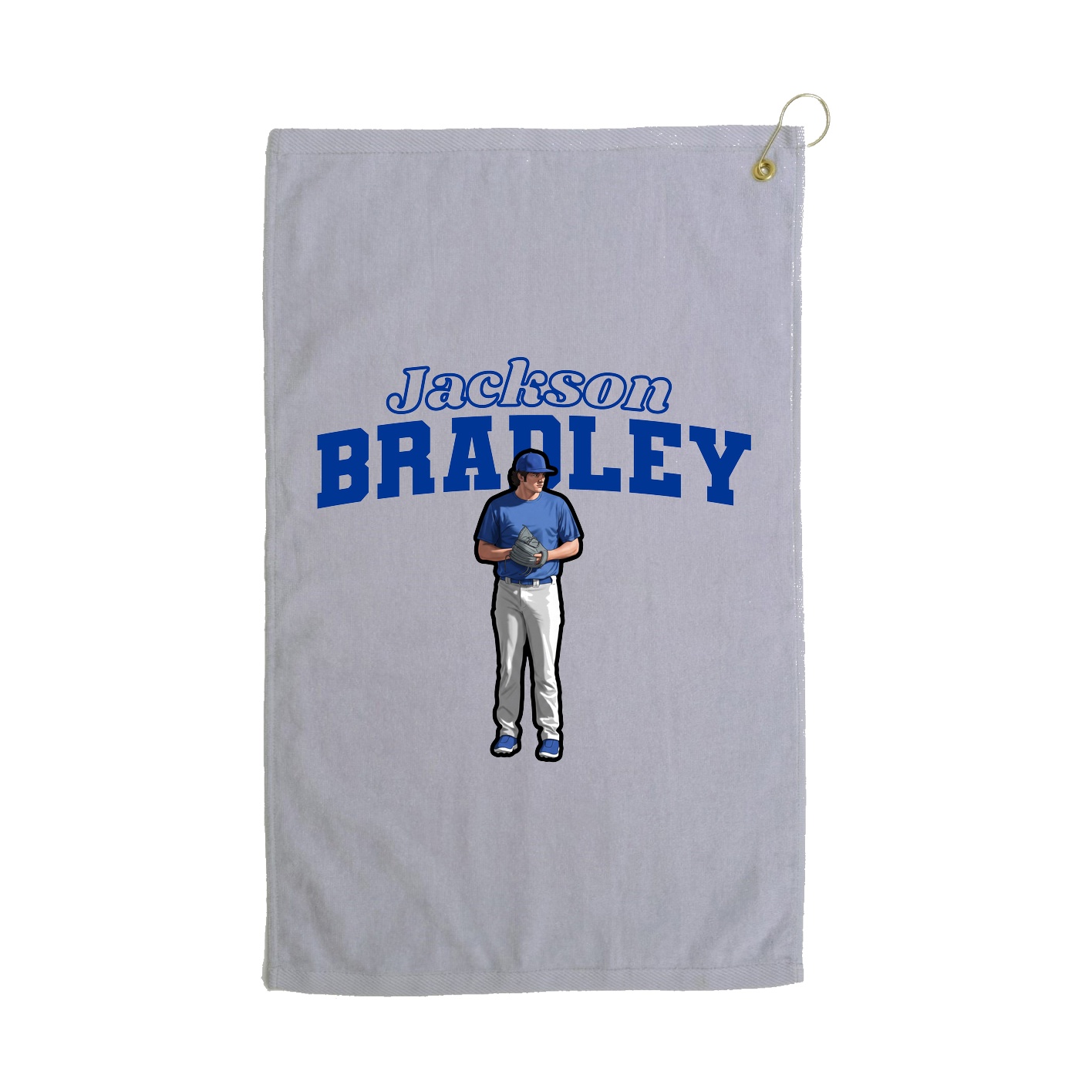 Golf Towel — Name Arch in Grey
